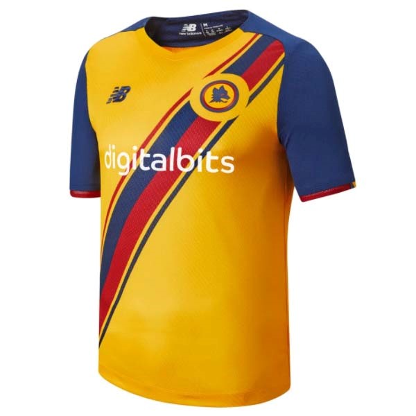 Tailandia Camiseta AS Roma 3ª Kit 2021 2022 Amarillo